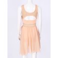 thumbnail image 3 of LiiYii Robe de Ballet Sans Manches en Maille Fluide pour Femmes Costume de Danse Lyrique pour Performance sur Scène Orange Rose TP, 3 of 8