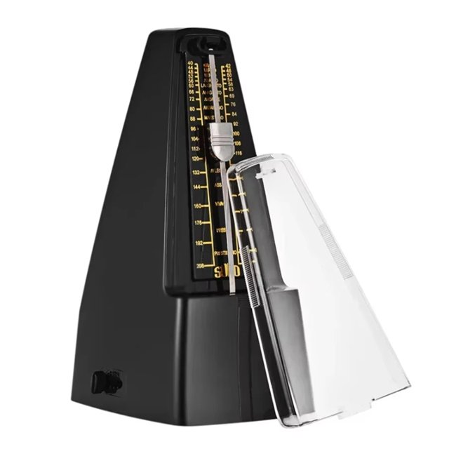Metronome Mécanique Standard Adapté pour Piano, Guitare, Violon et Autres Instruments Noir