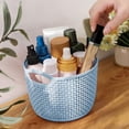 thumbnail image 4 of Plastic Storage Basket,Small Storage Basket Imitation Rattan Desktop Storage Basket Plastic Storage Basket Indoor Storage Basket Toiletries Storage Basket Large Storage Baskets, 4 of 7