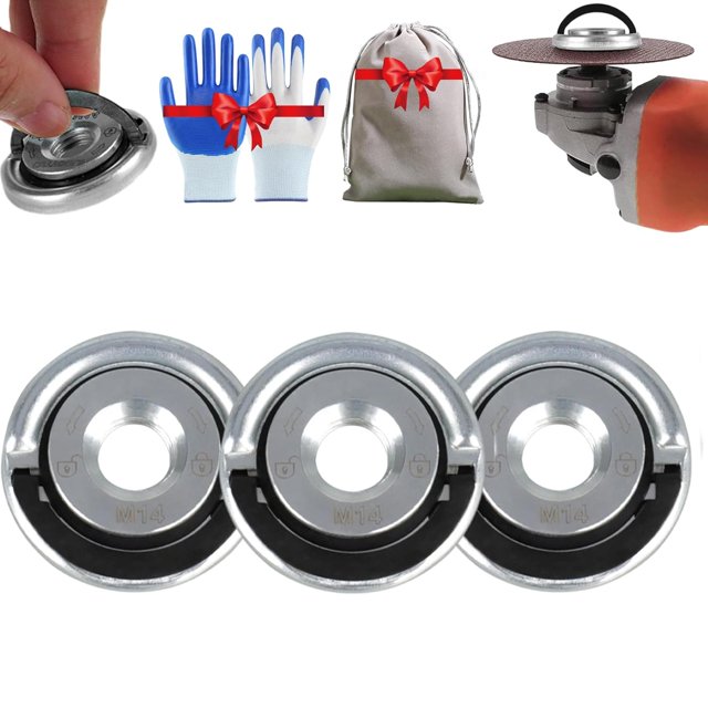 Angle Grinding Tool Flange Nut, M14 Thread Angle Grinder Flange Nut, Quick Clamping Replacement Part, Perfect Compatibility, Durable Construction, for Replacement & Fixing Cutting Disc (3PCS)