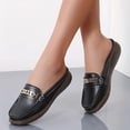 thumbnail image 3 of Mules à Enfiler Mocassins Penny pour Femmes 2025 Mode Décontractée Cuir Plateforme Marche Plates Demi-Mules Sandales, 3 of 6
