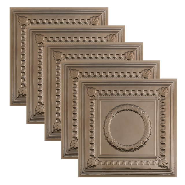 Great Lakes Tin Cleveland Champagne 2ft x 2ft Lay In Ceiling Tiles, 5 Pack