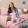 thumbnail image 4 of Bare Home Cozy Fleece Sheet Set - Extra Plush Polar Fleece - Deep Pocket - Split King, Light Pink, 4 of 9