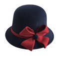 thumbnail image 1 of Chapeau Melon Petit pour Femme, Automne et Hiver, Nœud, Bout Rond, Décontracté, Style Bassin de Pêcheur, 1 of 3