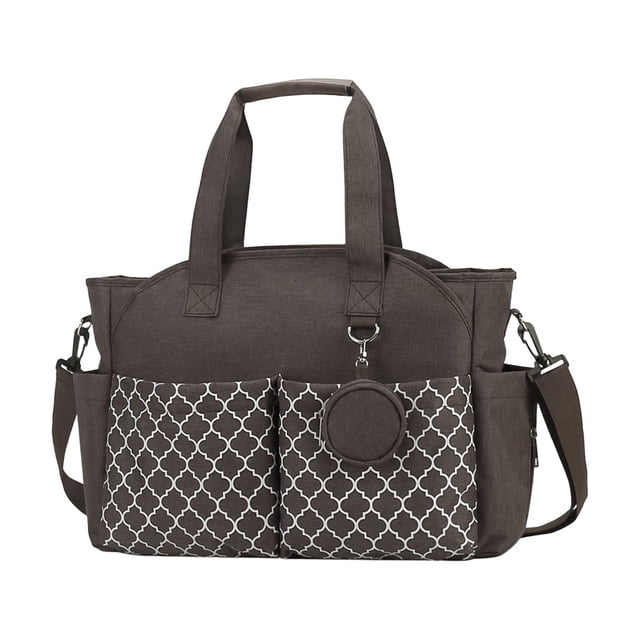 HILABEE Diaper Bag Tote Multi Outer Pockets Lightweight Waterproof Baby Changing Bag Brown