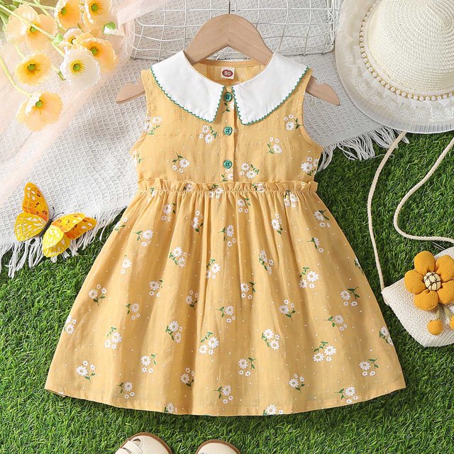 LOVZFMLL Jupe Princesse à Nœud pour Filles, Été, Manches Courtes, Volants, Dentelle, Col Rond, Broderie, en Maille