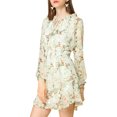 thumbnail image 1 of INSPIRE CHIC Robe en Mousseline à Taille Smockée à Imprimé Floral Vintage pour Femme, 1 of 7