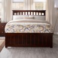 thumbnail image 3 of Mission Full Platform Bed with Matching Footboard & Storage Drawers in Walnut, 3 of 10