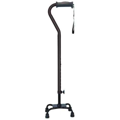 Hugo Ebony Adjustable Quad Cane for Right or Left Hand Use, Small Base