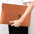 thumbnail image 4 of Clearance! Leather File Bag A4 File Bag Briefcase Button Business Office Storage Portable Large Capacity Folder Limited Time Deals Weekly Finds #63, 4 of 7