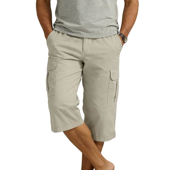 cfhntfmh Men's Long Cargo Shorts Below Knee Length 3/4 Pants Casual Loose Fit Chino Shorts with Multi-pockets