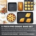 thumbnail image 3 of Granitestone Black 5 Piece Even Heating Warp Resistant Nonstick Bakeware Set Dishwasher Safe Oven Safe Baking Pans, 3 of 9