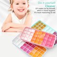 thumbnail image 3 of ruzhgo Ice Cube Tray Mold with Lid Reusable Rectangle Cubes Cream Maker Trays Removable Washable Freezer DIY Molds Kitchen Bar Light Green Green, 3 of 6