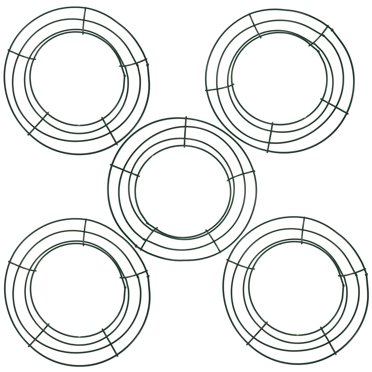 5Pcs Iron Wreath Frame Round Wire Wreath Making Ring DIY Macrame Floral Crafts