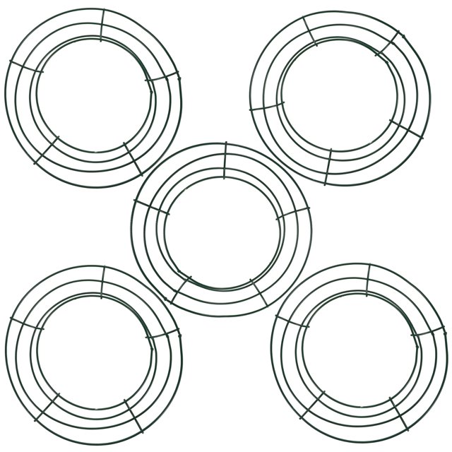 5Pcs Iron Wreath Frame Round Wire Wreath Making Ring DIY Macrame Floral Crafts