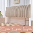 thumbnail image 4 of Pinmoco Tête de Lit Rembourrée en Mousse Mémoire avec Hauteur Réglable et Tête de Lit Ergonomique pour Lit Très Grand, Camel Clair Duveteux, 4 of 9
