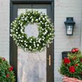 thumbnail image 2 of Renjiang Spring Wreaths for Front Door 15 Inch, Door Wreath for Spring and Summer with Flowers, Spring, Green Yellow Floral Wreath for All Seasons Home Decoration, 2 of 5