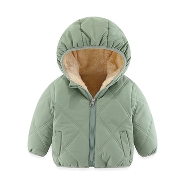 MIASHUI Manteaux d'Hiver à Capuche pour Bébés Garçons Filles, Veste de Neige Chaude, Vert Pâle, 12-18 Mois