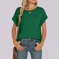 thumbnail image 4 of Binmer T-Shirt à Manches Courtes Décontracté pour Femme, Couleur Unie, Col Rond, 4 of 9