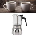 thumbnail image 1 of Moka Pot, Classic Italian Style Glass Moka Pot Stainless Steel Heat  Italian Coffee Maker For Home And Cafe, 1 of 8