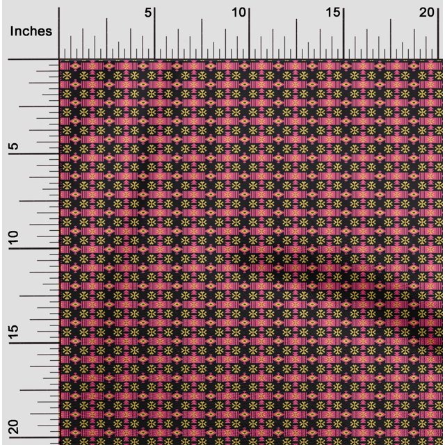 oneOone Cotton Silk Fabric Geometric Ethnic Print Fabric BTY 42 Inch Wide