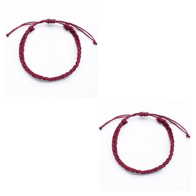 mmirethe Braided Bracelet Waterproof Waxed Thread Wristband Bracelets Dressing Decor Type 1 2Set