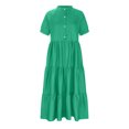 thumbnail image 3 of Robes Maxi pour Femmes 2023 avec Manches Décontractées Robe à Col Rond Manches Courtes Col Rabattu Femmes Uni Robe pour Femme Longues Robes Robe à Manches Courtes en Liquidation, 3 of 4
