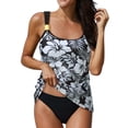 thumbnail image 1 of DPTALR Maillots de Bain Deux Pièces pour Femmes Été Plage Piscine Natation Maillots de Bain Hauts de Tankini pour Dames Grande Taille Bas, 1 of 4