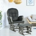 thumbnail image 4 of Gymax Glider and Ottoman Cushion Set Wood Baby Nursery Rocking Chair Dark Grey, 4 of 10
