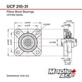 thumbnail image 3 of MAPLE ACE UCF210-31 Roulement à Bride Alésage 1-15/16 Pouces 4 Boulons Plein, 3 of 4
