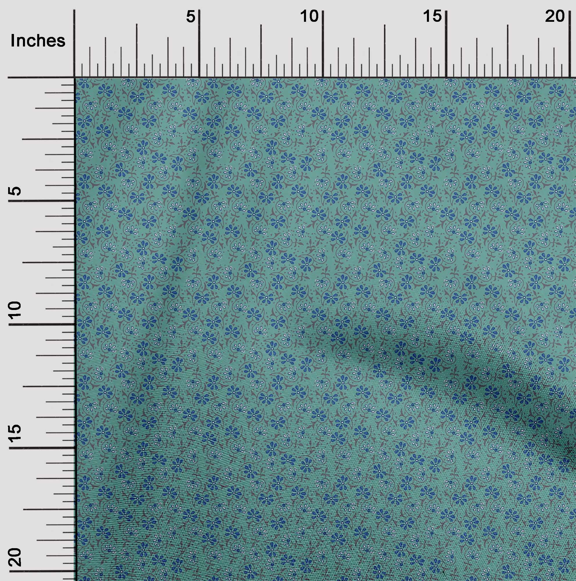 oneOone Cotton Poplin Fabric Floral Block Print Fabric By Yard 42 Inch Wide