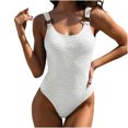 thumbnail image 4 of zanvin Womens One Piece Swimsuit Tummy Control Slimming Bathing Suits V Swimwear,White,S, 4 of 6