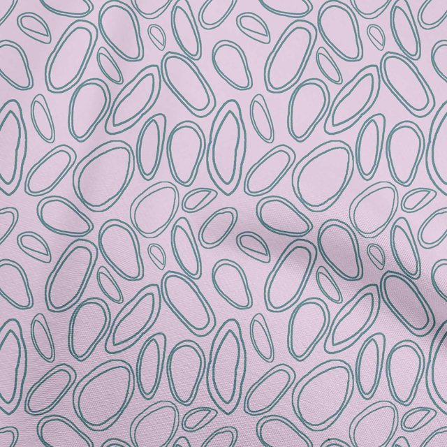 oneOone Polyester Spandex Pastel Pink Fabric Abstract Circle Craft Projects Decor Fabric Printed By The Yard 56 Inch Wide