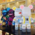 thumbnail image 4 of Giant Fluid Violence Bear Cartoon Love Violent Bear Bearbrick Colour Model Building Block Micro Diamond Bricks Kids Toy Gift Set, 4 of 4