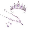 thumbnail image 2 of LYMAYTER Bride Jewelry Set 3Pcs/Set Wedding Crown and Earrings - Faux Crystal, Exaggerated, 2 of 7