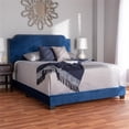 thumbnail image 2 of Baxton Studio Candace Lit Rembourré en Velours à Clous Décoratifs King, Bleu Marine, 2 of 8