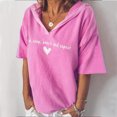 thumbnail image 2 of Mode Femme Décontractée Manches Courtes Col en V Imprimé Lettre T-Shirt Blouse, 2 of 5