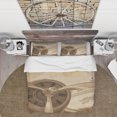 thumbnail image 3 of Designart 'Retro Airplanes Sepia' Traditional Bedding Set - Duvet Cover & Shams, 3 of 4