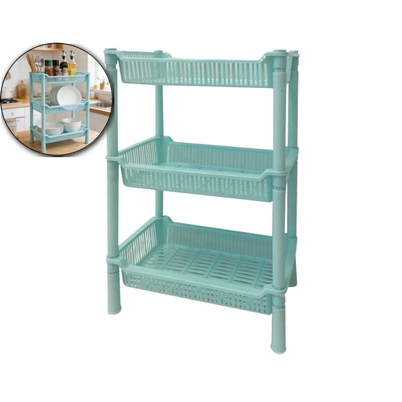 Étagère de Rangement Rectangulaire à 3 Niveaux, Étagères de Rangement en Plastique, Organisateur d'Étagère de Rangement pour la Maison, le Garage, le sous-Sol, la Buanderie, la Salle Utilitaire