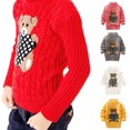 thumbnail image 2 of Chandail d'Hiver pour Garçon Fille Cartoon Bear Tricoté Col Bas, 2 of 7