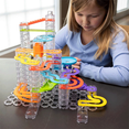 thumbnail image 2 of Fat Brain Toys Trestle Tracks Deluxe Set - 124-Piece Modular Marble Run, Ages 8+, 2 of 5