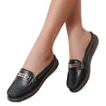 thumbnail image 1 of Mules à Enfiler Mocassins Penny pour Femmes 2025 Mode Décontractée Cuir Plateforme Marche Plates Demi-Mules Sandales, 1 of 6