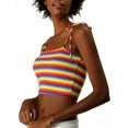 thumbnail image 4 of INSPIRE CHIC Women's Rainbow Striped Tie Spaghetti Straps Summer Cami Tube Tops, 4 of 7