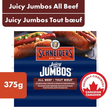 Schneiders Juicy Jumbos All Beef Hot Dogs, 375 g