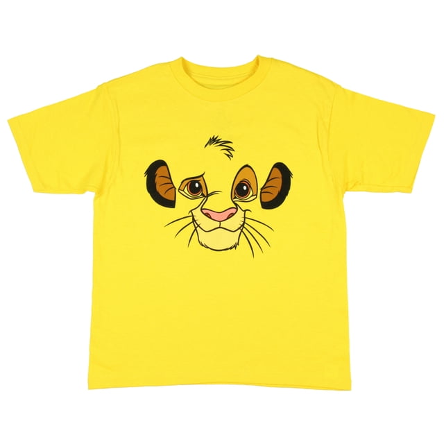 Disney Le Roi Lion T-Shirt Graphique à Grand Visage Simba pour Garçon, SM 6/7