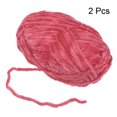 thumbnail image 3 of Unique Bargains 2 Pelotes Fil Velours Fil Chenille 87,49 Verges Polyester Fil Doux pour Couverture 2 Pcs Rouge Clair, 3 of 7