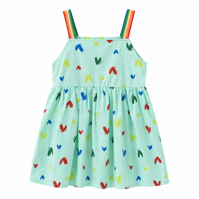 vdgthytj Robe d'Été pour Tout-Petites Filles, Ensembles d'Été Mignons à Imprimé Cœur, Sans Manches, Décontractée, Plage, Fête