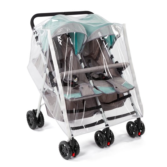 Double Stroller Rain Cover, Waterproof Weather Shield for Side by Side Baby Double Stroller