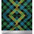 thumbnail image 1 of Soimoi Polyester Crepe Fabric Window Pane Check Decor Fabric Printed Yard 52 Inch Wide, 1 of 3