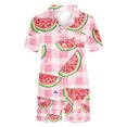 thumbnail image 3 of Jamicy Pyjama Mignon pour Femmes Mode Décontractée Imprimé Haut à Manches Courtes à Col à Revers avec Short Ample Confortable Ensemble de Pyjama pour la Maison, 3 of 4